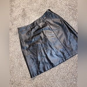 Black leather skirt